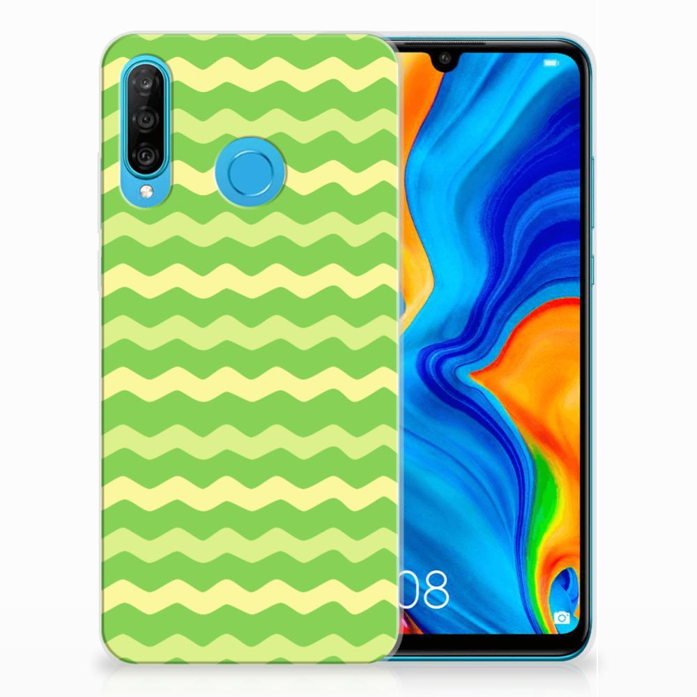 Huawei P30 Lite TPU bumper Waves Green