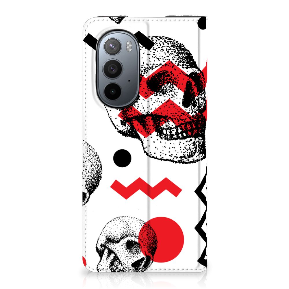 Mobiel BookCase Motorola Edge 30 Pro Skull Red - B2C Telecom