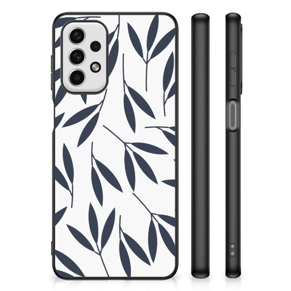 Samsung Galaxy A23 Bloemen Hoesje Leaves Blue B2C Telecom