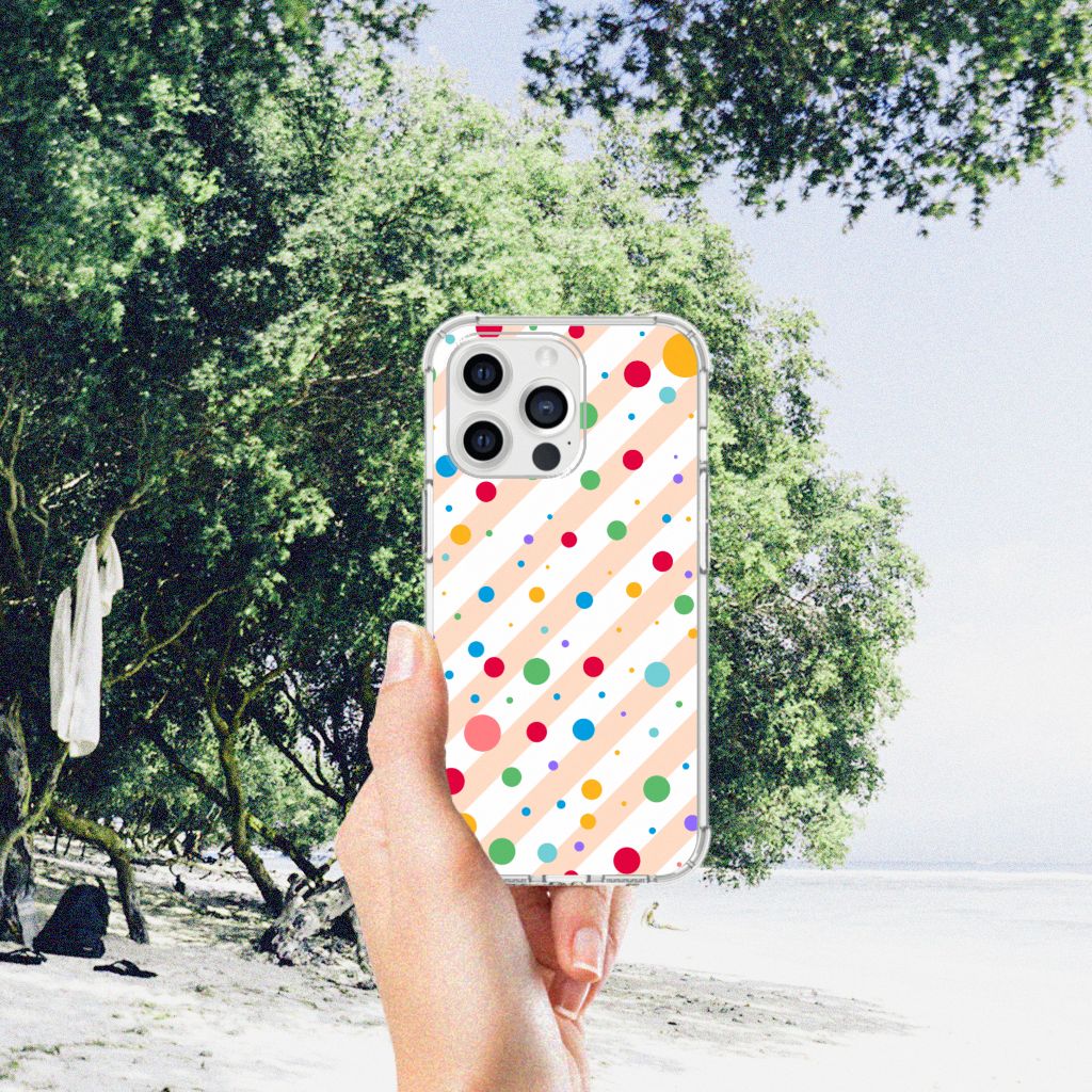 iPhone 13 Pro Max Doorzichtige Silicone Hoesje Dots - B2C Telecom