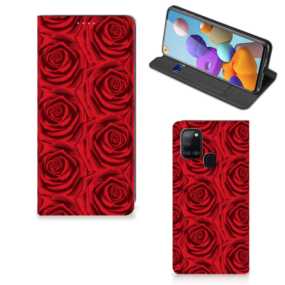 Samsung Galaxy A21s Smart Cover Red Roses