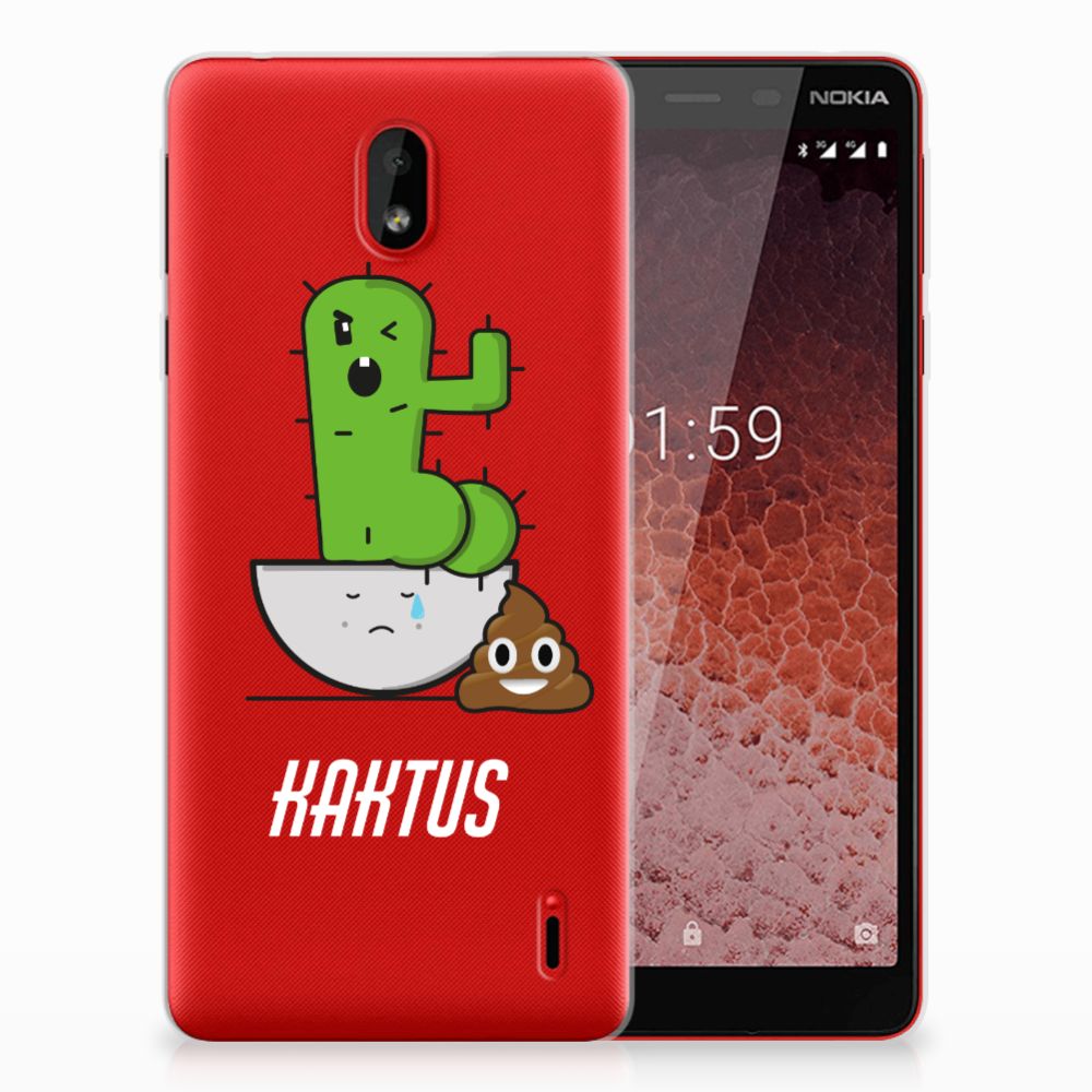 Nokia 1 Plus Telefoonhoesje met Naam Cactus Poo