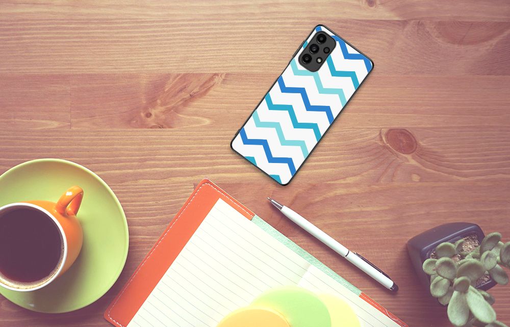Samsung Galaxy A13 4G Back Case Zigzag Blauw B2C Telecom