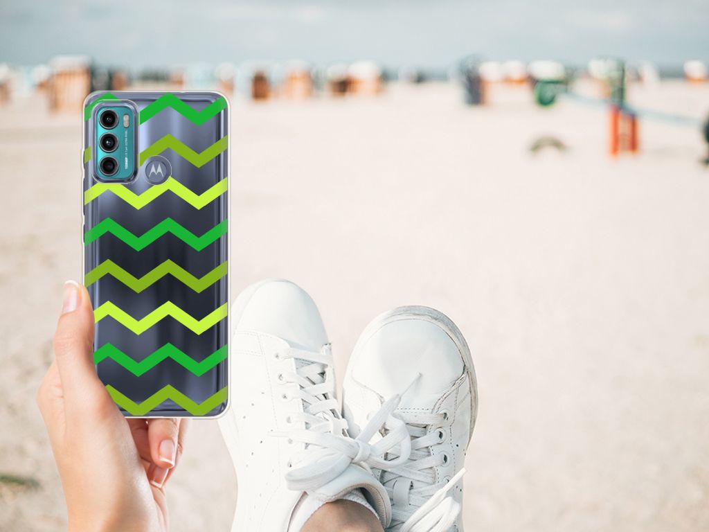 Motorola Moto G60 TPU bumper Zigzag Groen B2C Telecom