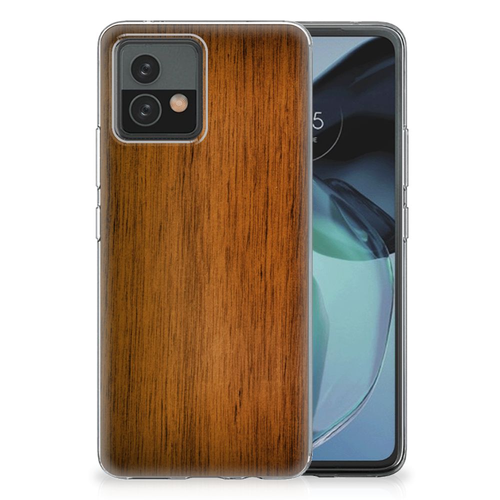Motorola Moto G72 Bumper Hoesje Donker Hout B2C Telecom