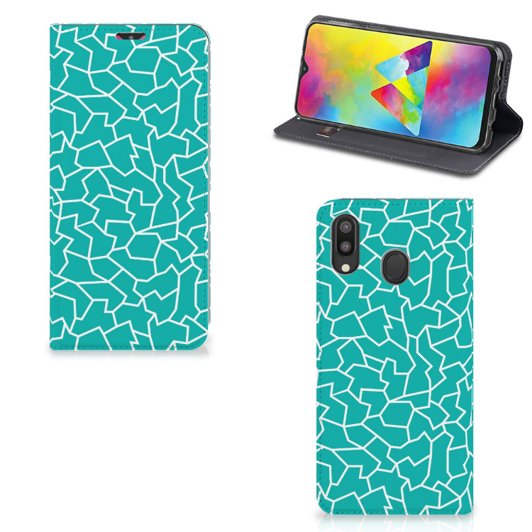 Samsung Galaxy M20 Bookcase Cracks Blue