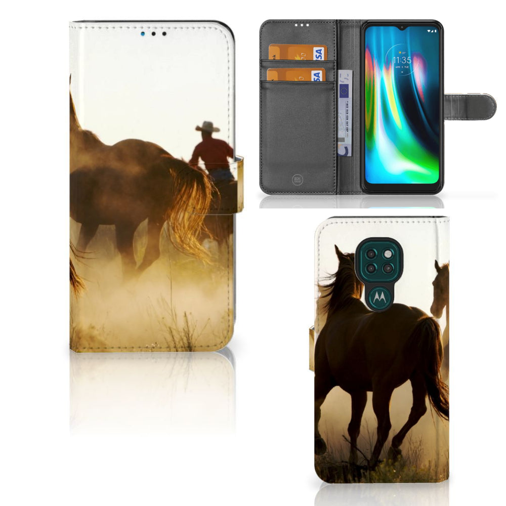 Motorola Moto G9 Play | E7 Plus Telefoonhoesje met Pasjes Design Cowboy