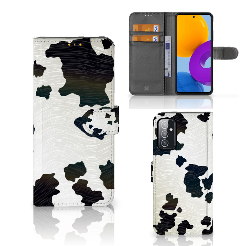 Samsung Galaxy M52 Telefoonhoesje met Pasjes Koeienvlekken