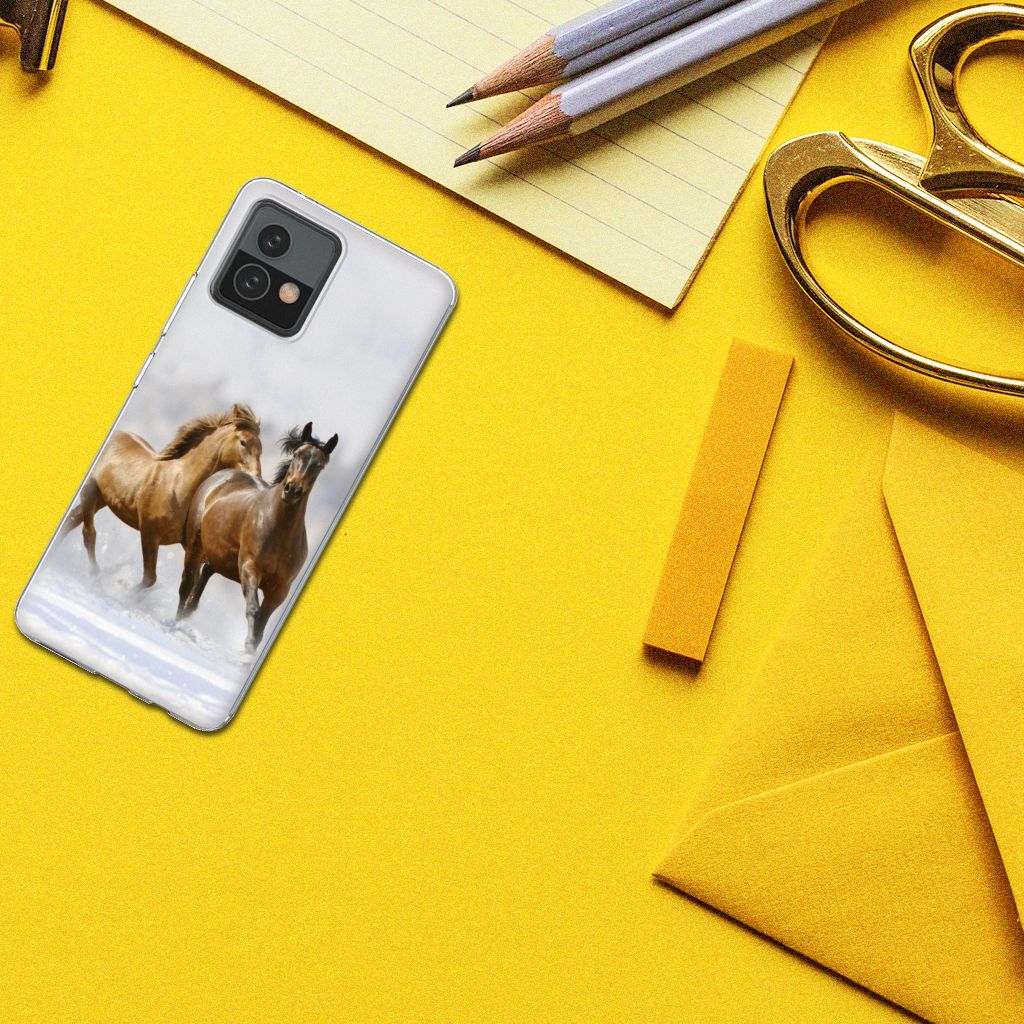 Motorola Moto G72 TPU Hoesje Paarden B2C Telecom
