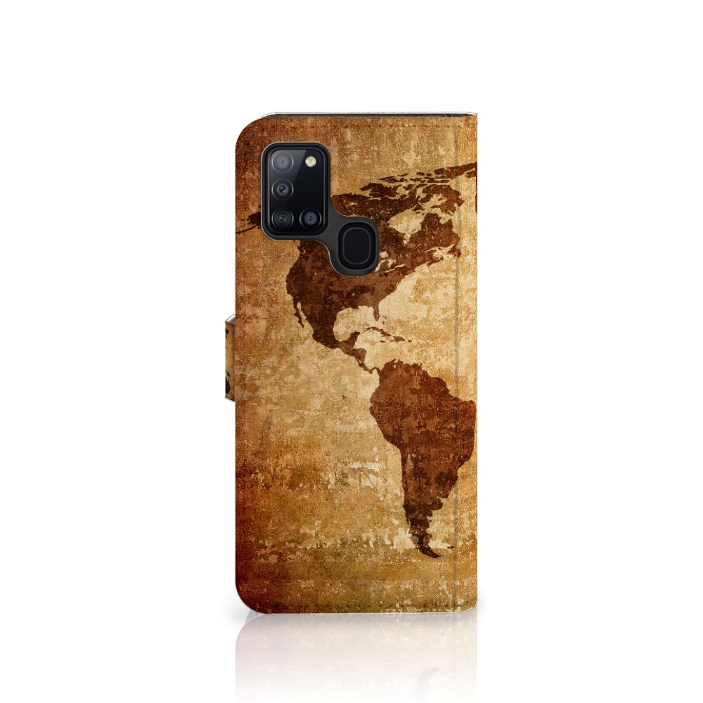 Samsung Galaxy A21s Flip Cover Wereldkaart