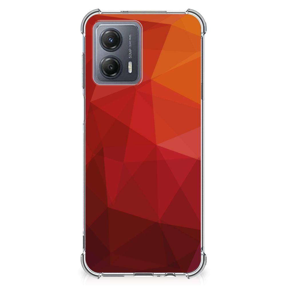 Shockproof Case voor Motorola Moto G53 Polygon Red