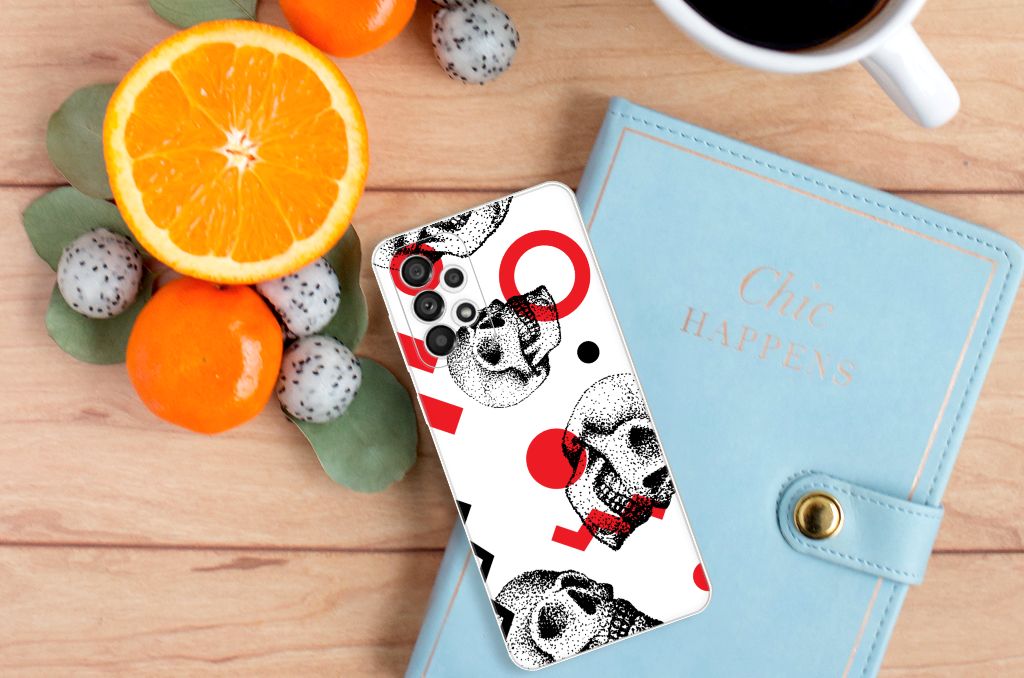 Silicone Back Case Samsung Galaxy A73 5G Skull Red B2C Telecom