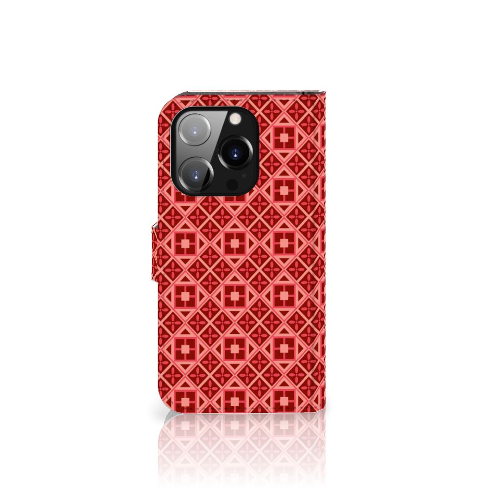 iPhone 14 Pro Telefoon Hoesje Batik Rood