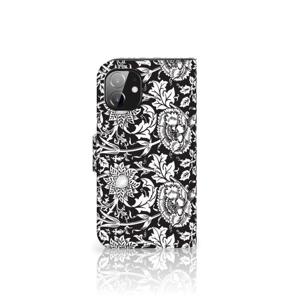 Apple iPhone 12 Mini Hoesje Black Flowers