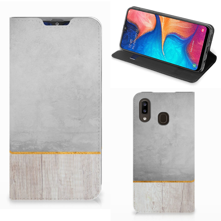 Samsung Galaxy A30 Book Wallet Case Wood Concrete