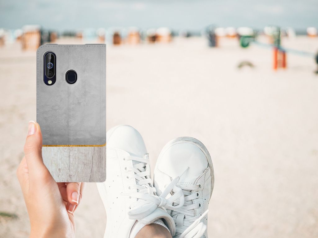 Samsung Galaxy A60 Book Wallet Case Wood Concrete
