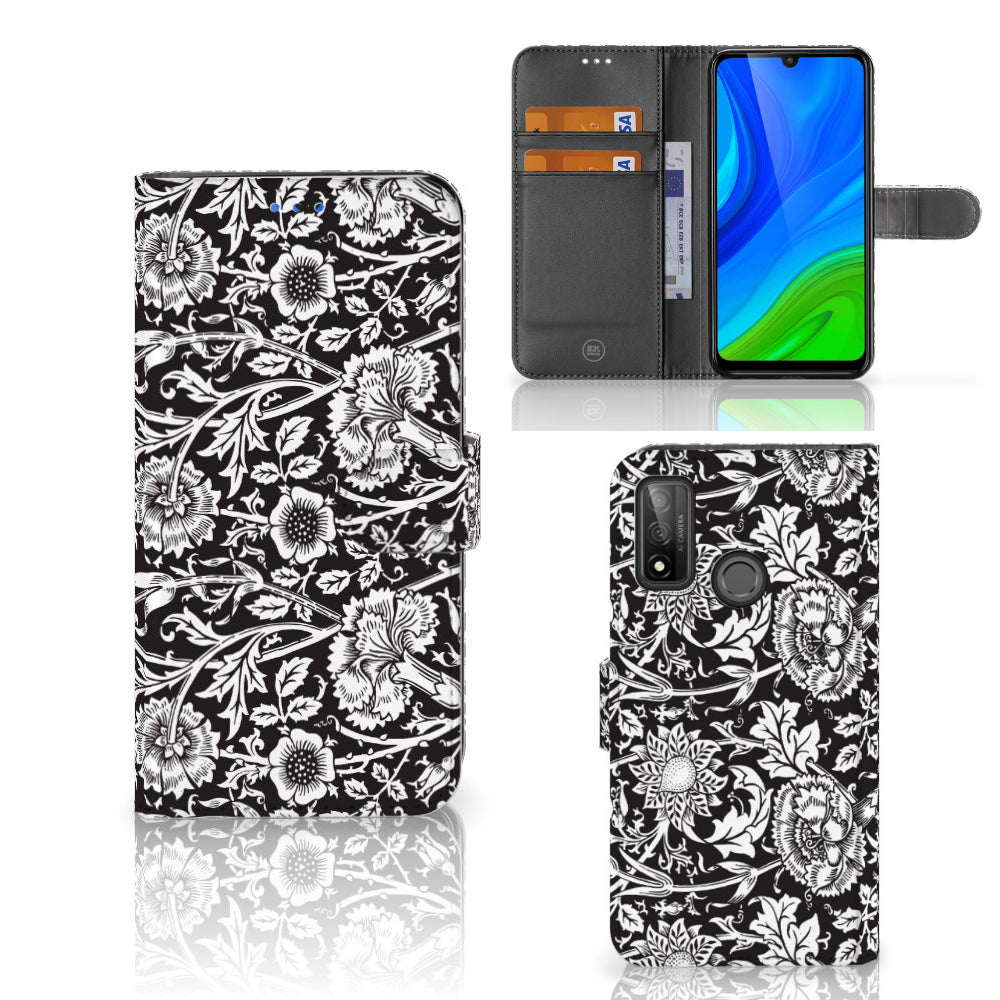 Huawei P Smart 2020 Hoesje Black Flowers