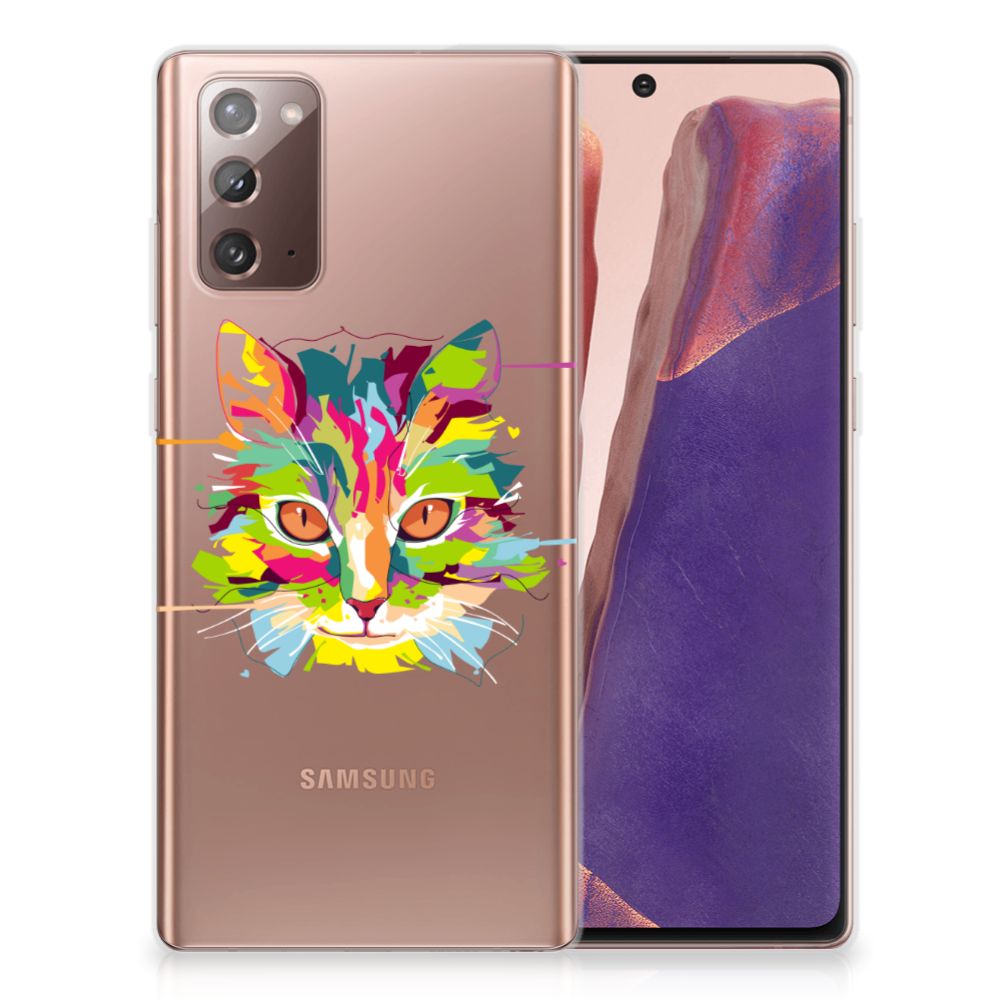 Samsung Note 20 Telefoonhoesje met Naam Cat Color