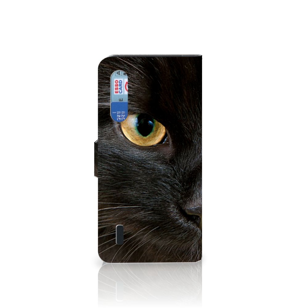 Xiaomi Mi 9 Lite Telefoonhoesje met Pasjes Zwarte Kat