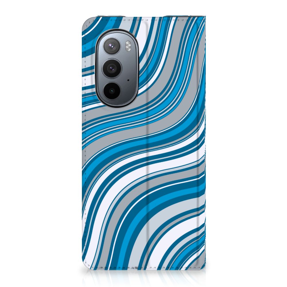 Motorola Edge 30 Pro Hoesje met Magneet Waves Blue - B2C Telecom