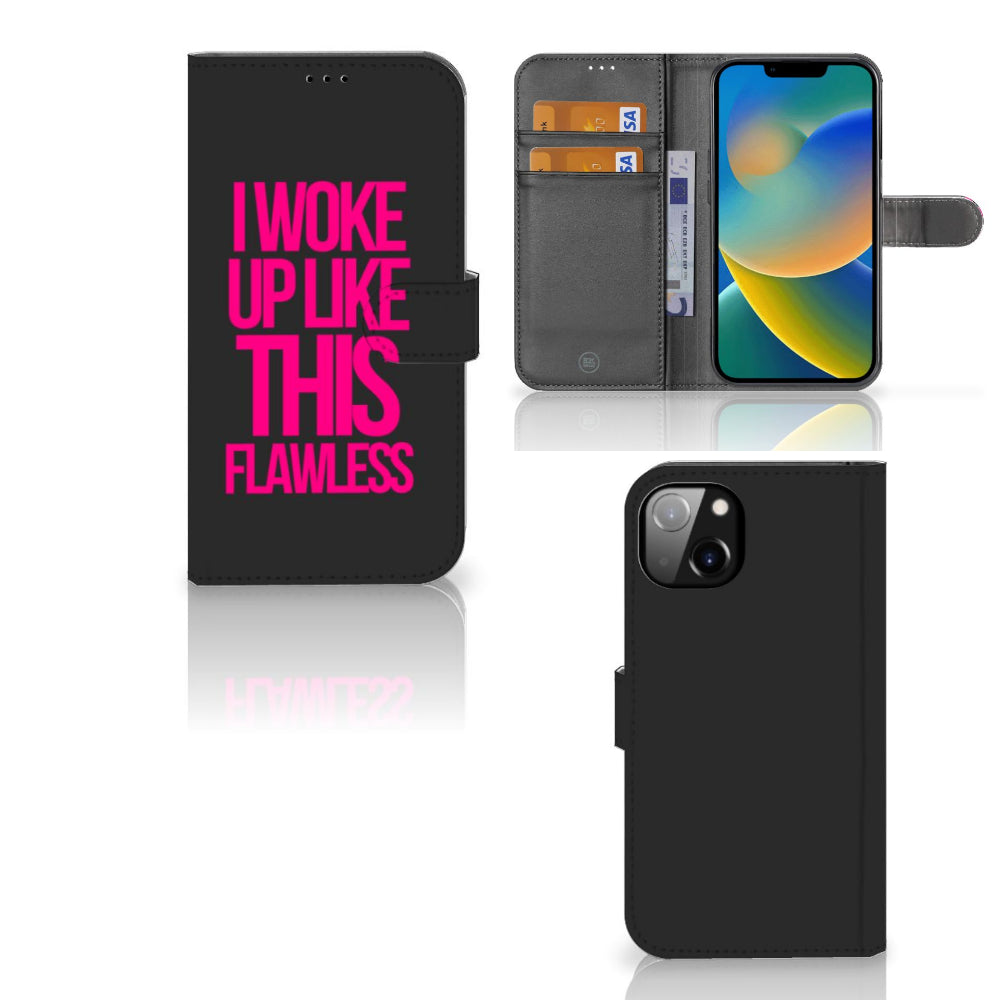 iPhone 14 Plus Hoesje met naam Woke Up - Origineel Cadeau Zelf Maken