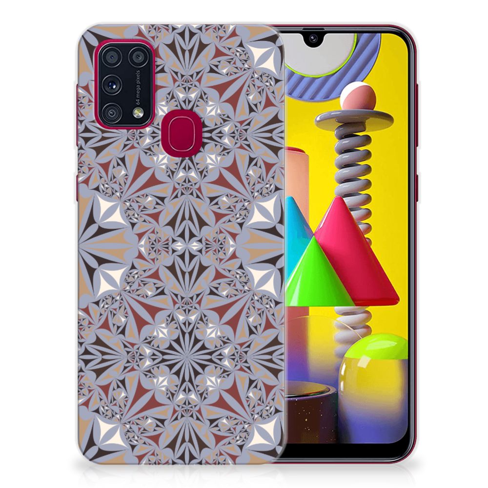 Samsung Galaxy M31 TPU Siliconen Hoesje Flower Tiles B2C Telecom