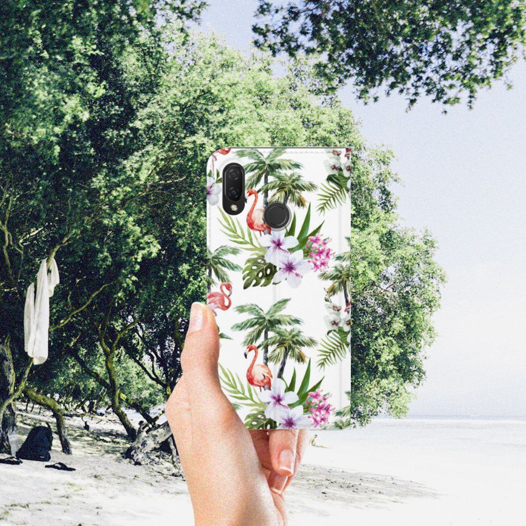 Huawei P Smart Plus Hoesje maken Flamingo Palms