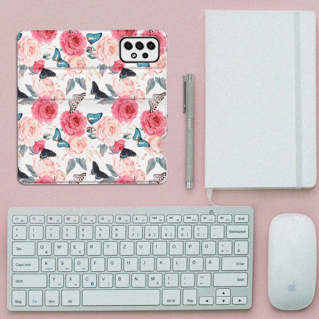 Samsung Galaxy A73 Smart Cover Butterfly Roses - B2C Telecom