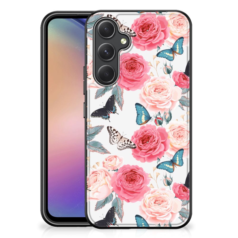 Samsung Galaxy A54 Bloemen Hoesje Butterfly Roses