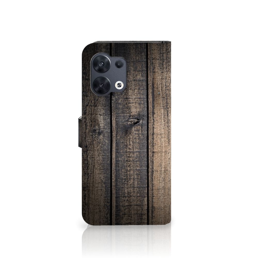 OPPO Reno8 Book Style Case Steigerhout
