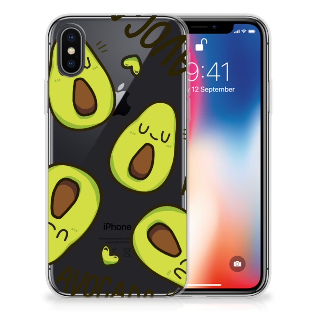 Apple iPhone X | Xs Telefoonhoesje met Naam Avocado Singing