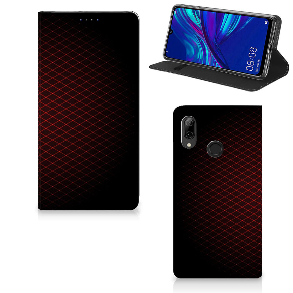 Huawei P Smart (2019) Hoesje met Magneet Geruit Rood