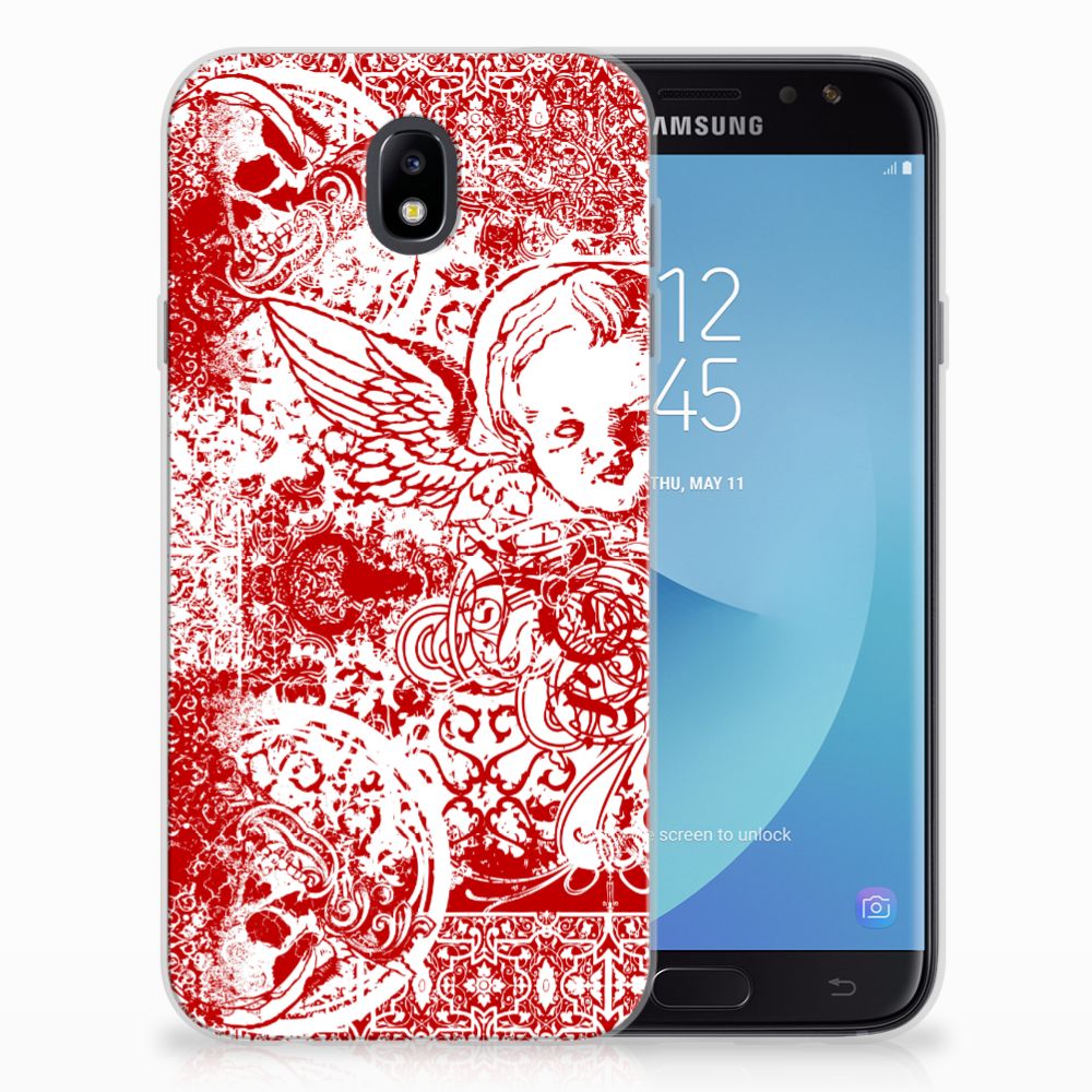 Silicone Back Case Samsung Galaxy J7 2017 | J7 Pro Angel Skull Rood