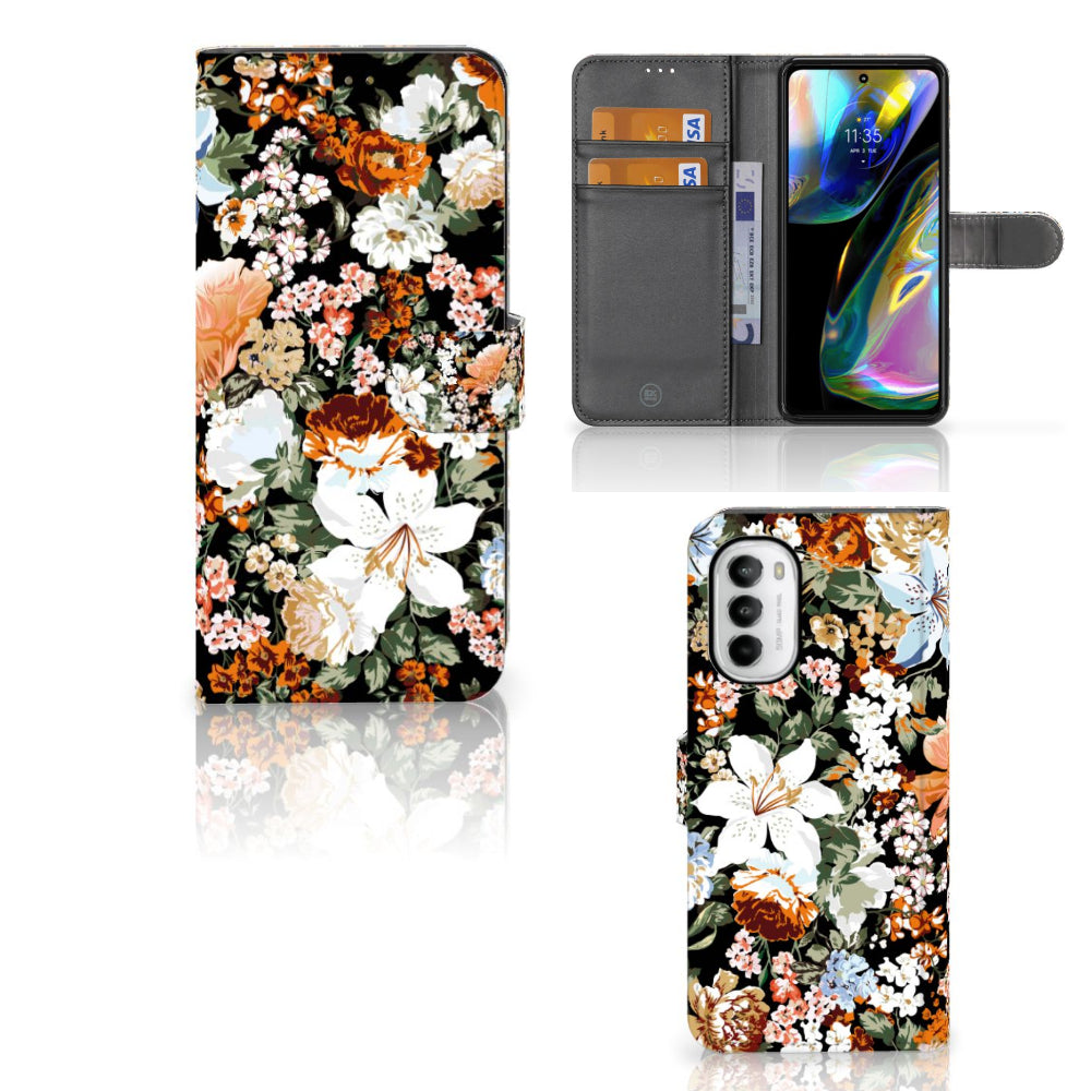 Hoesje voor Motorola Moto G52 | Moto G82 Dark Flowers