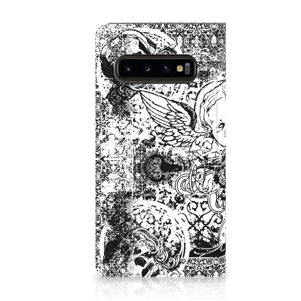 Mobiel BookCase Samsung Galaxy S10 Skulls Angel
