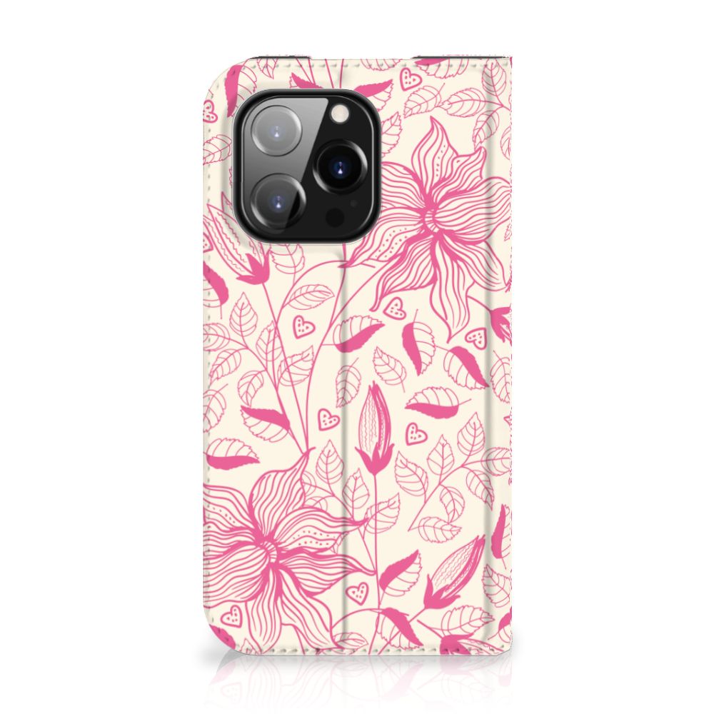 iPhone 14 Pro Smart Cover Pink Flowers