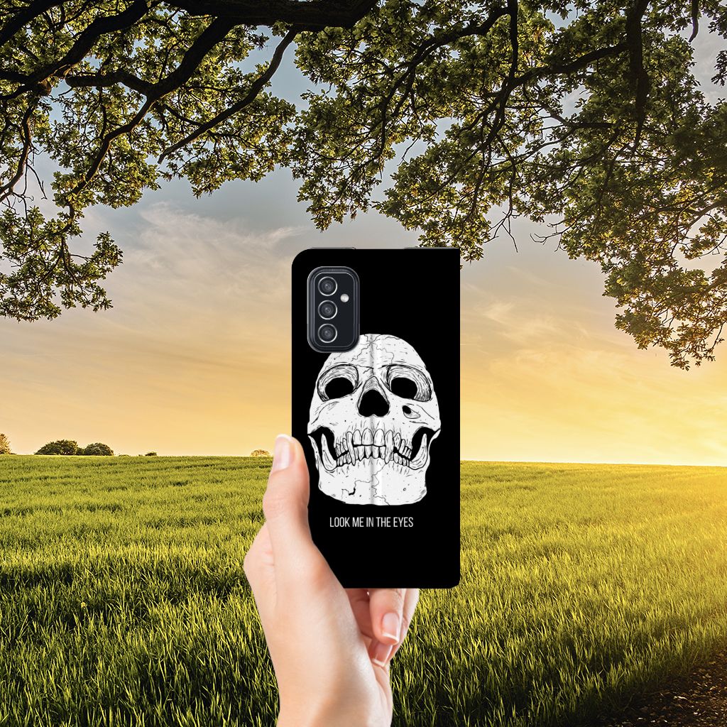 Mobiel BookCase Samsung Galaxy M52 Skull Eyes - B2C Telecom