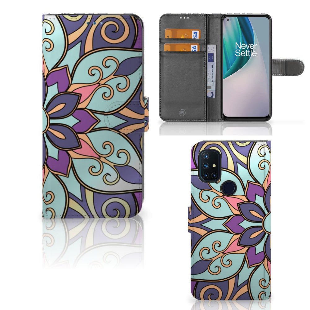 OnePlus Nord N10 Hoesje Purple Flower