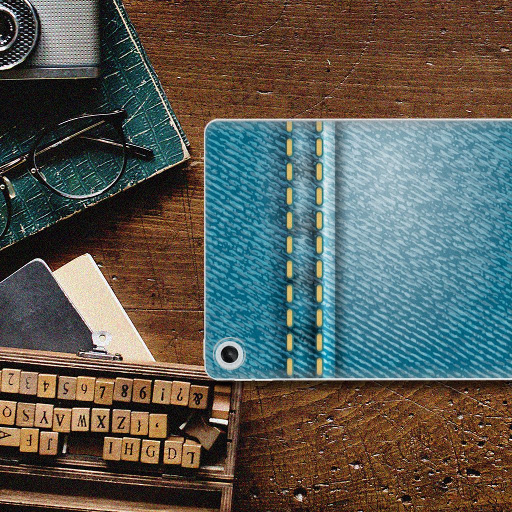 Lenovo Tab M10 Plus (3e generatie) Leuke Siliconen Hoes Jeans - B2C Telecom
