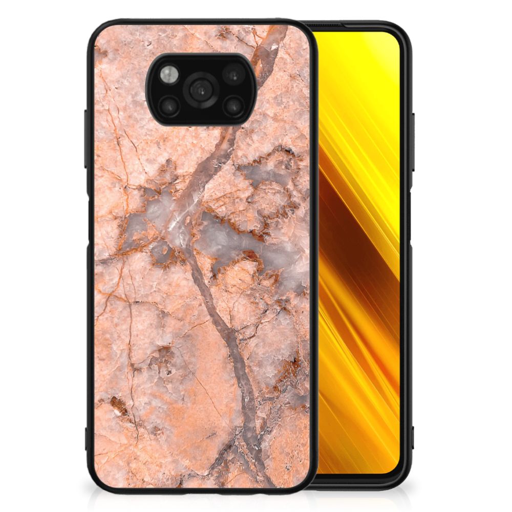 Xiaomi Poco X3 | X3 Pro Marmeren Print Telefoonhoesje Marmer Oranje