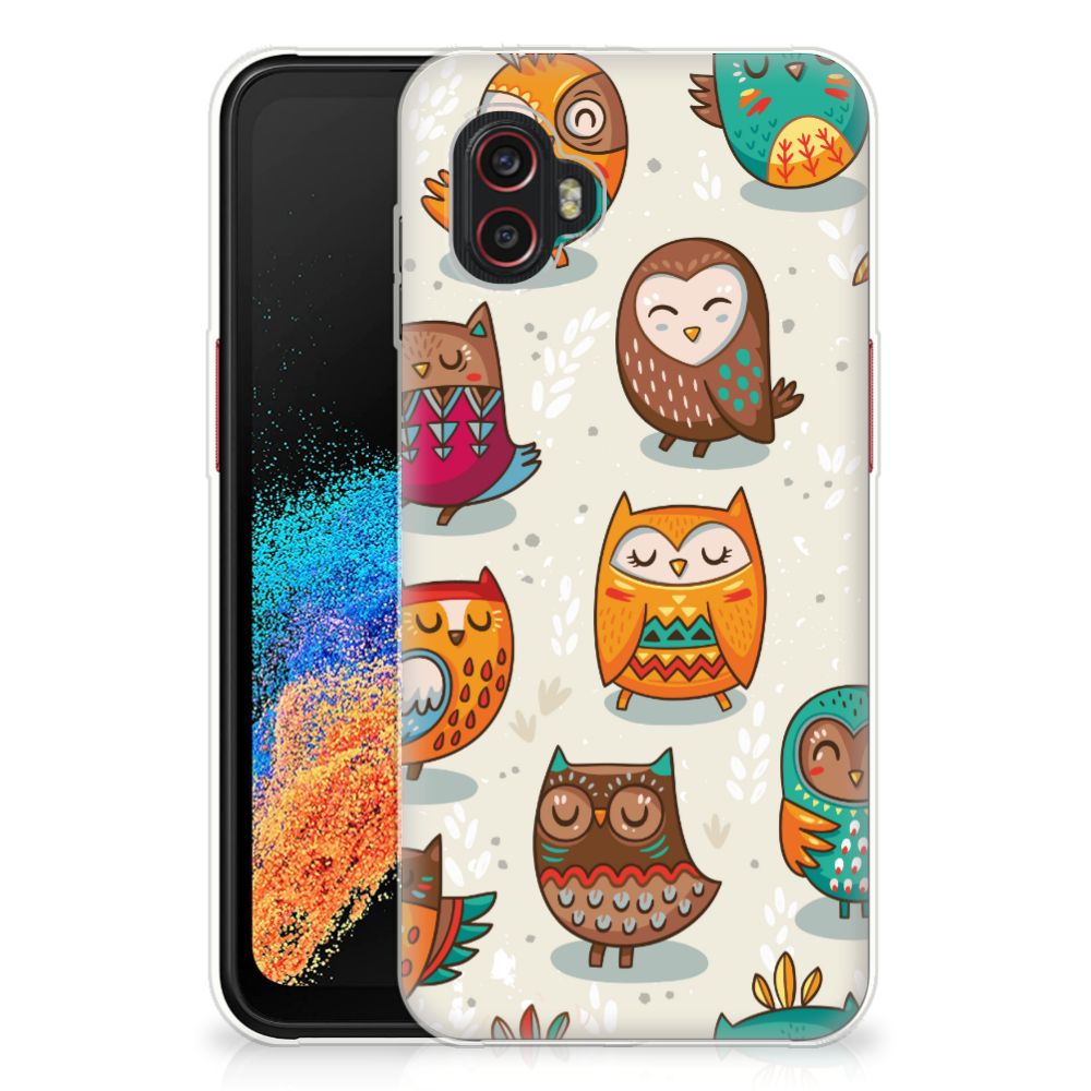 Samsung Galaxy Xcover 6 Pro TPU Hoesje Vrolijke Uilen