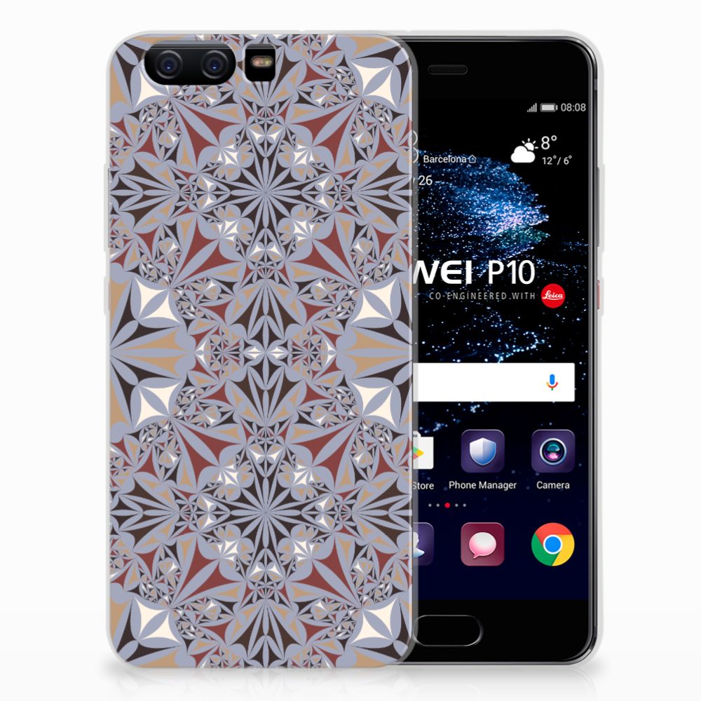 Huawei P10 TPU Siliconen Hoesje Flower Tiles