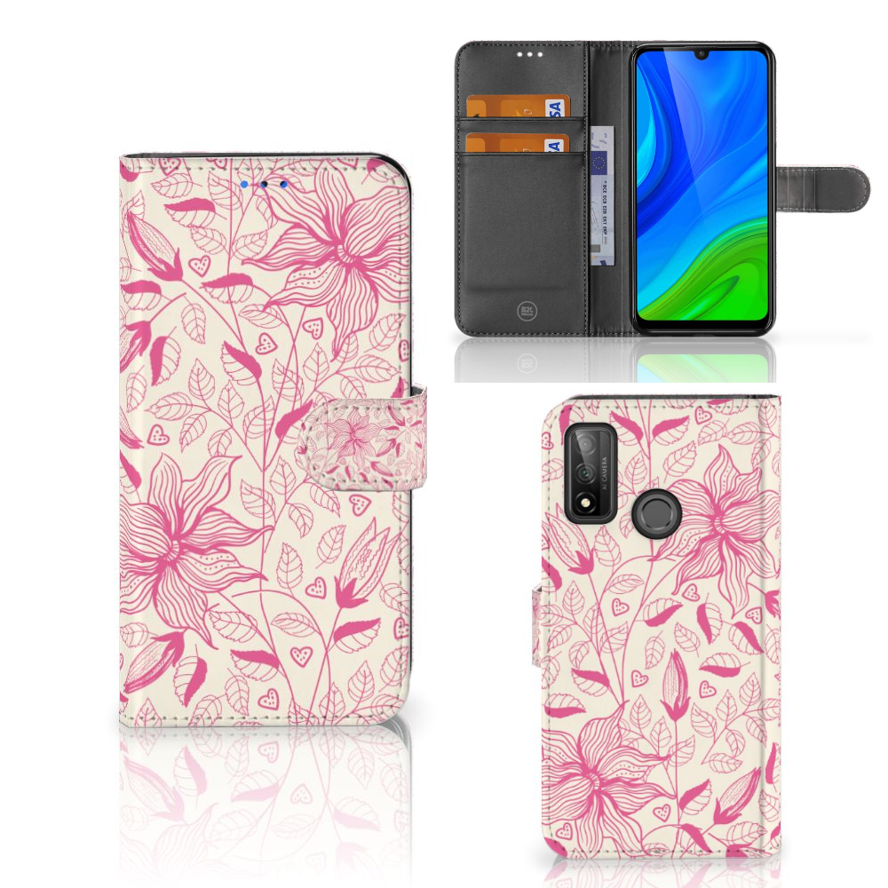 Huawei P Smart 2020 Hoesje Pink Flowers