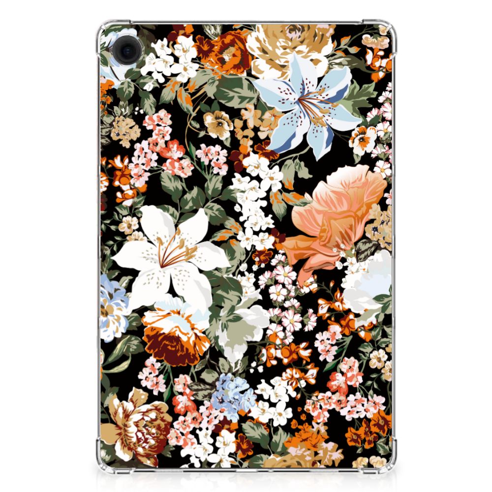 Siliconen Hoesje voor Samsung Galaxy Tab A9 Plus Dark Flowers