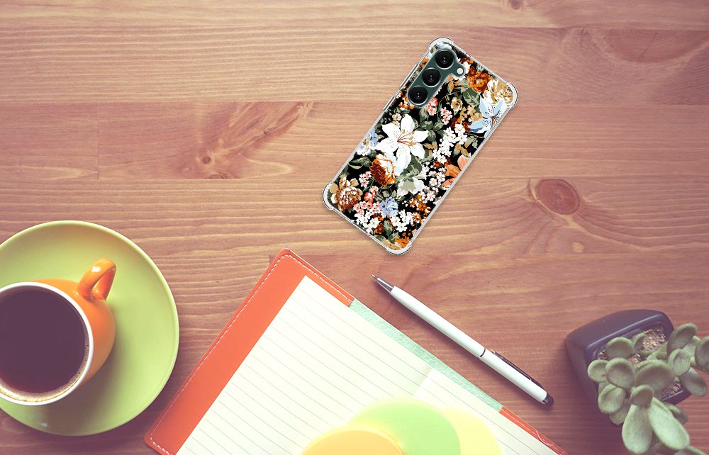 Case voor Samsung Galaxy S23 Plus Dark Flowers B2C Telecom