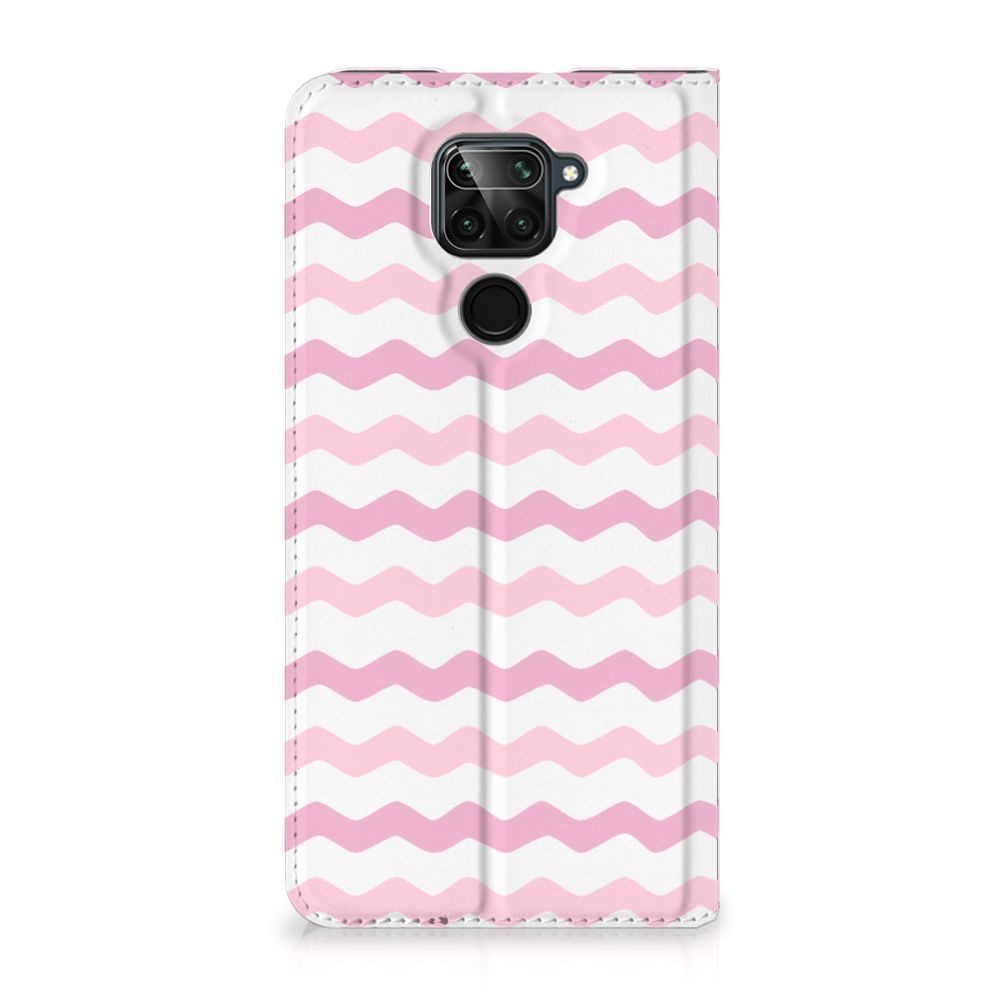 Xiaomi Redmi Note 9 Hoesje met Magneet Waves Roze - B2C Telecom