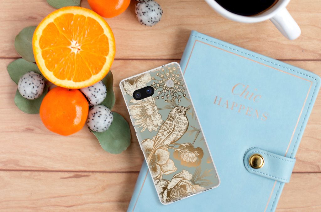 TPU Case voor Google Pixel 7A Vintage Bird Flowers