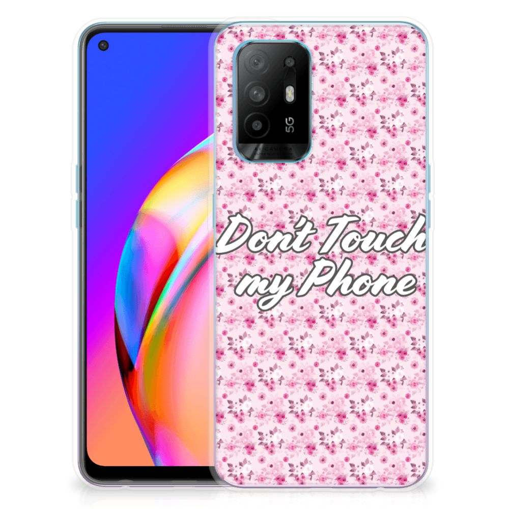 OPPO A94 5G | Reno5 Z Silicone-hoesje Flowers Pink DTMP