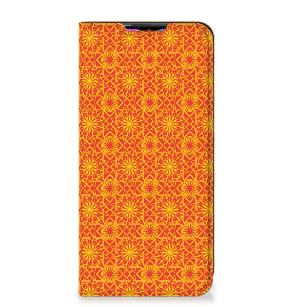 Xiaomi Redmi 9 Hoesje met Magneet Batik Oranje - B2C Telecom