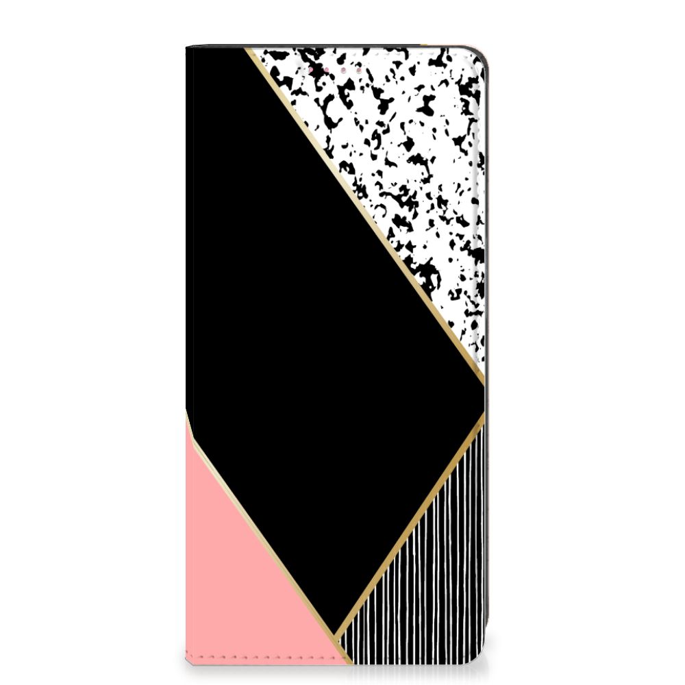 OPPO A54 5G | A74 5G | A93 5G Stand Case Zwart Roze Vormen